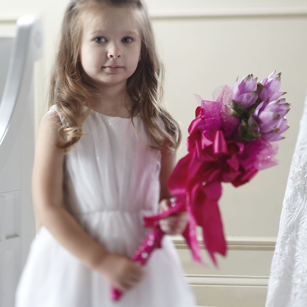 Sparkle Pink Flower Girl Bouquet – TAYLOR'S MERCANTILE, Sewanee TN