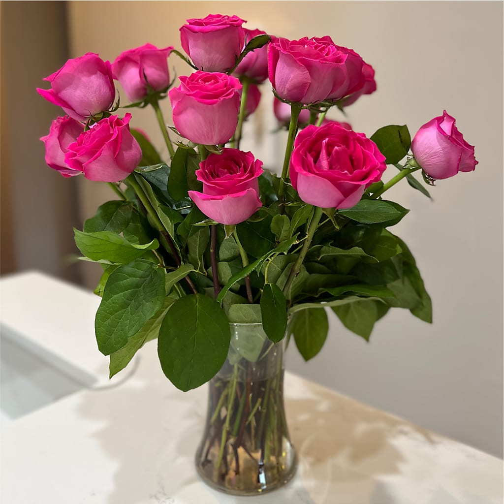 Long Stem Pink Rose Bouquet – TAYLOR'S MERCANTILE, Sewanee TN