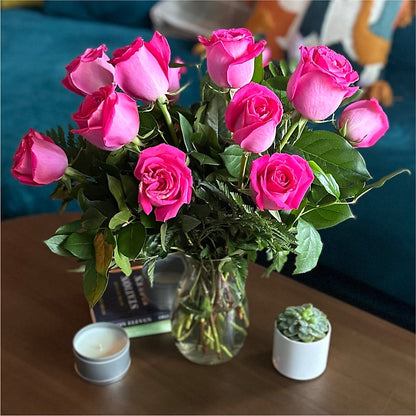 Long Stem Pink Rose Bouquet – TAYLOR'S MERCANTILE, Sewanee TN