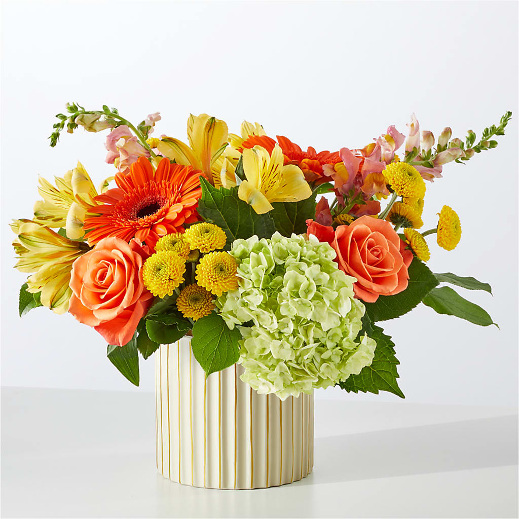 Autumn Sunshine Bouquet with Ivory Vase – TAYLOR'S MERCANTILE, Sewanee TN