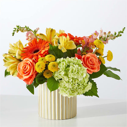 Autumn Sunshine Bouquet with Ivory Vase – TAYLOR'S MERCANTILE, Sewanee TN