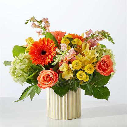 Autumn Sunshine Bouquet with Ivory Vase – TAYLOR'S MERCANTILE, Sewanee TN