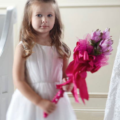Sparkle Pink Flower Girl Bouquet – TAYLOR'S MERCANTILE, Sewanee TN